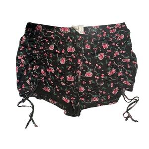 NWOT Poster Girl Miss Choose UR Cherry Ruched Mini Shorts - Size 1X